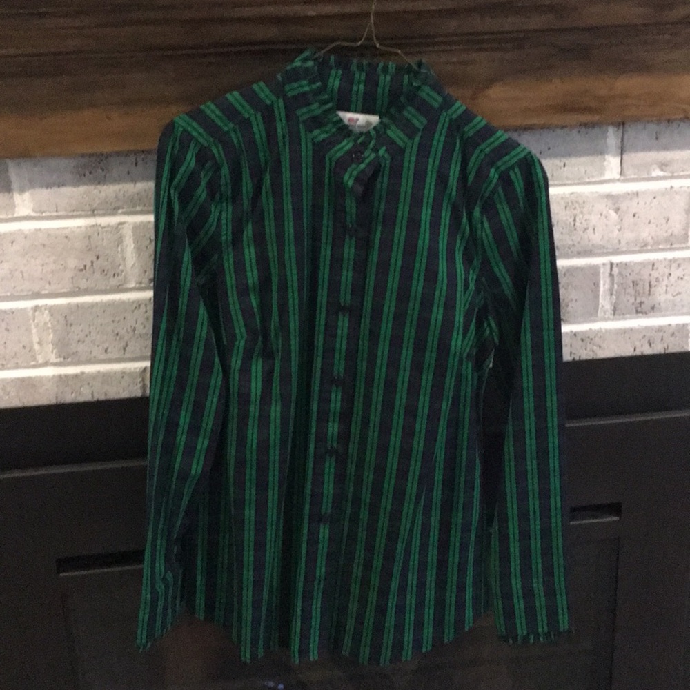 Vineyard Vines Holiday Plaid Ruffle Button Down